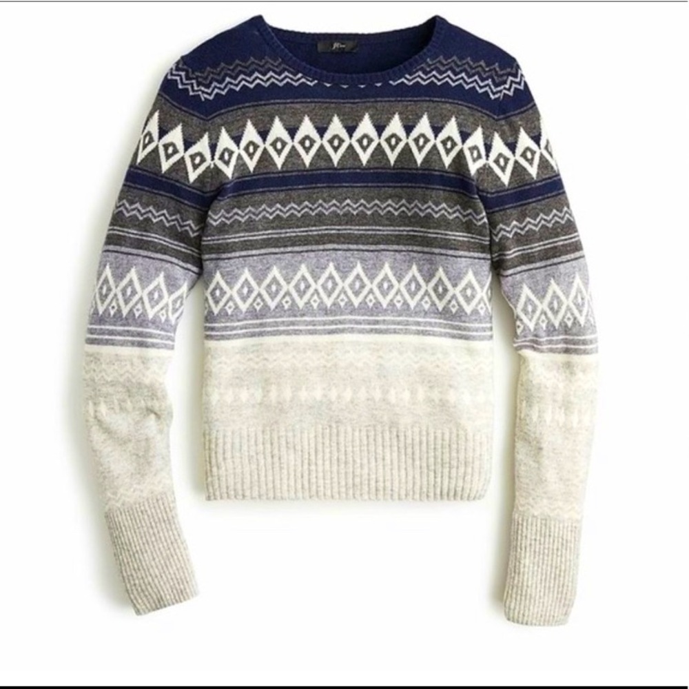 J. Crew Fair Isle Crewneck Sweater S